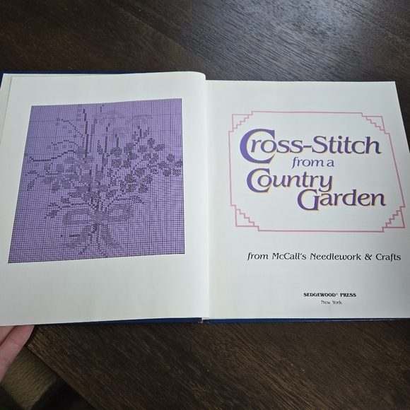 Cross-Stitch from a Country Garden Blue Hardcover Vintage Craft Book 1988 - Picture 1 of 8